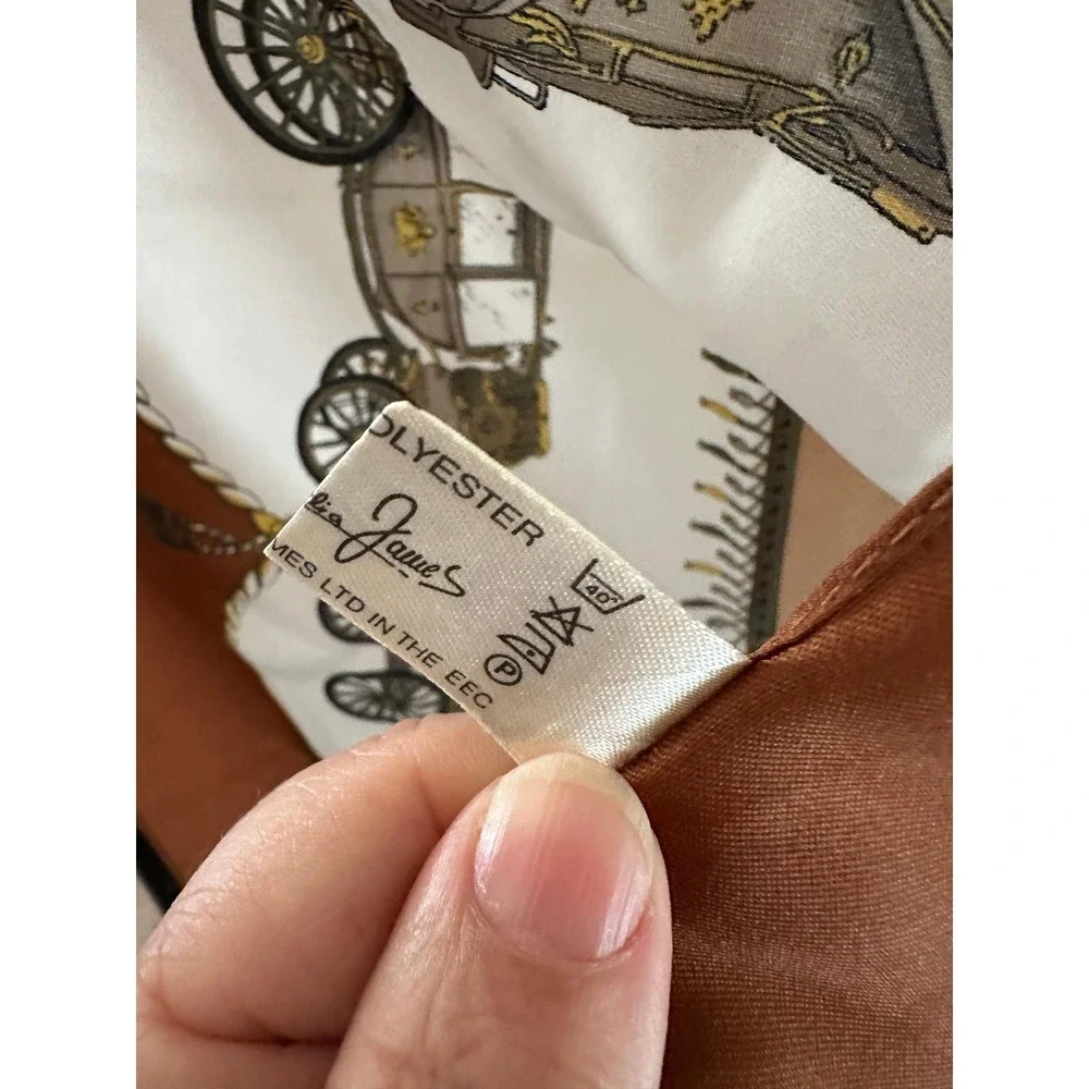 Cornelia‎ James Scarf Brown Royal Mews Carriage Print Polyester 31in Square